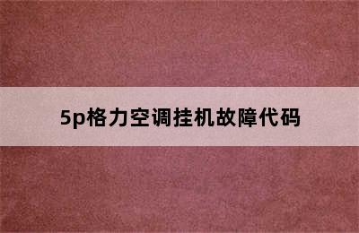 5p格力空调挂机故障代码