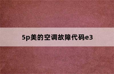 5p美的空调故障代码e3