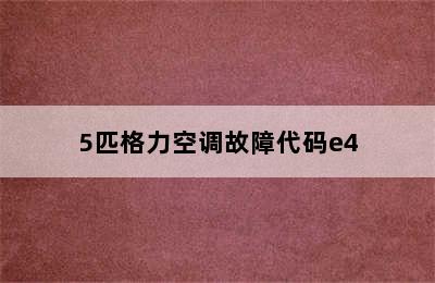 5匹格力空调故障代码e4