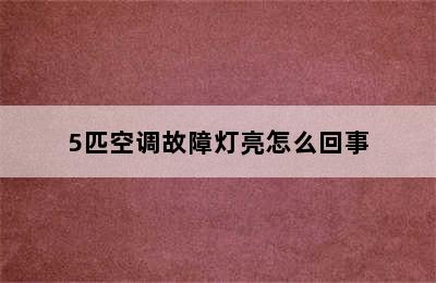 5匹空调故障灯亮怎么回事