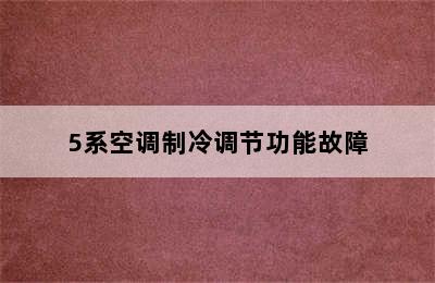 5系空调制冷调节功能故障