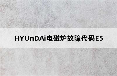 HYUnDAi电磁炉故障代码E5