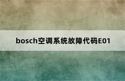 bosch空调系统故障代码E01