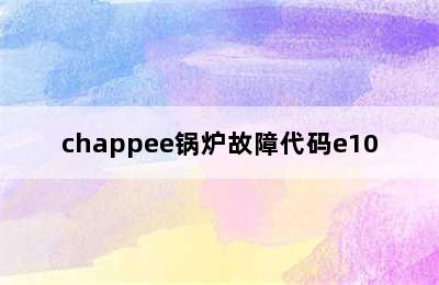 chappee锅炉故障代码e10