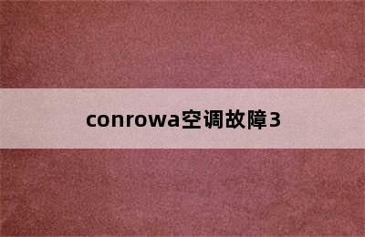 conrowa空调故障3