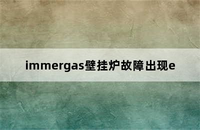 immergas壁挂炉故障出现e