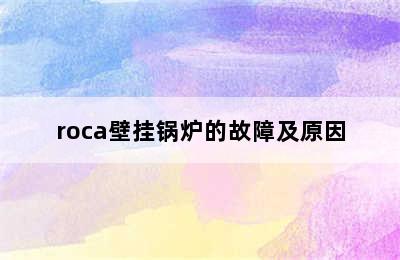 roca壁挂锅炉的故障及原因