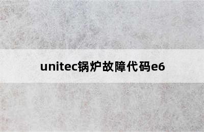 unitec锅炉故障代码e6