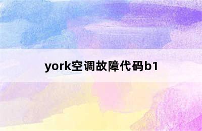 york空调故障代码b1