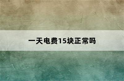 一天电费15块正常吗