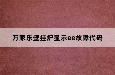 万家乐壁挂炉显示ee故障代码