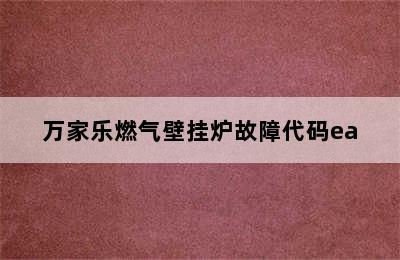 万家乐燃气壁挂炉故障代码ea