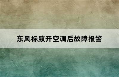 东风标致开空调后故障报警