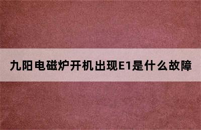 九阳电磁炉开机出现E1是什么故障