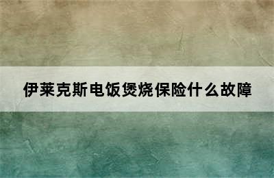 伊莱克斯电饭煲烧保险什么故障