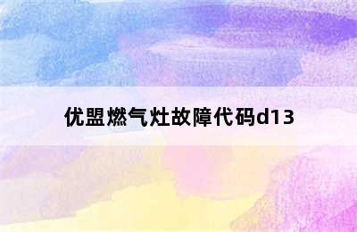 优盟燃气灶故障代码d13