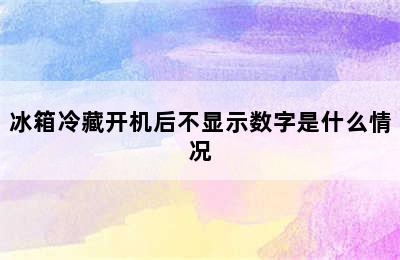 冰箱冷藏开机后不显示数字是什么情况