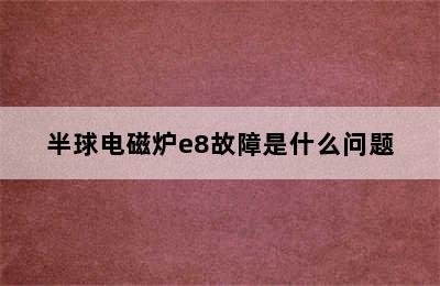 半球电磁炉e8故障是什么问题