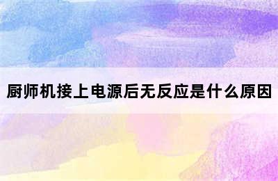 厨师机接上电源后无反应是什么原因