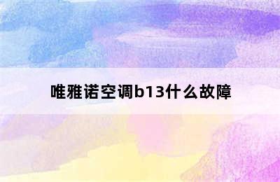 唯雅诺空调b13什么故障