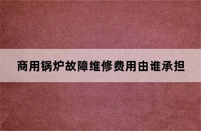 商用锅炉故障维修费用由谁承担