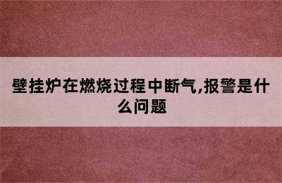 壁挂炉在燃烧过程中断气,报警是什么问题