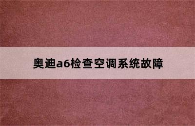 奥迪a6检查空调系统故障