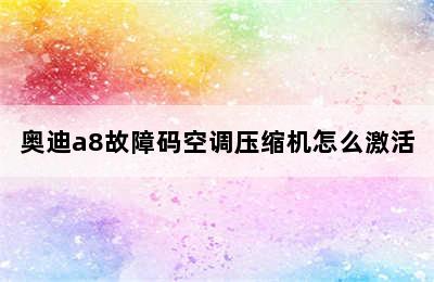 奥迪a8故障码空调压缩机怎么激活