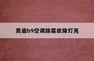 奥迪b9空调除霜故障灯亮