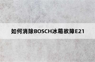 如何消除BOSCH冰箱故障E21