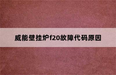 威能壁挂炉f20故障代码原因