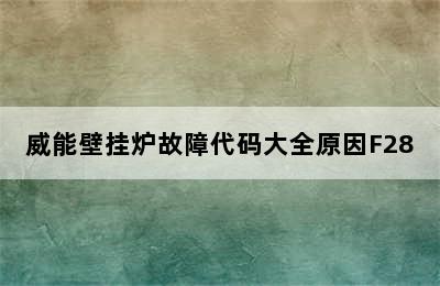 威能壁挂炉故障代码大全原因F28