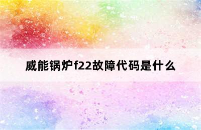 威能锅炉f22故障代码是什么