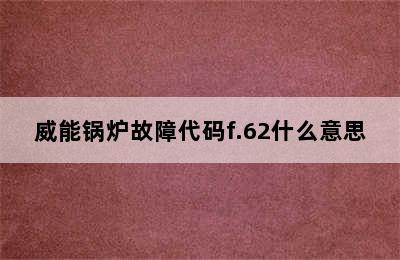 威能锅炉故障代码f.62什么意思