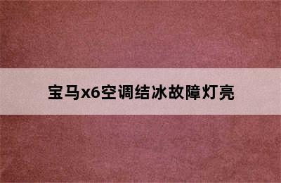 宝马x6空调结冰故障灯亮