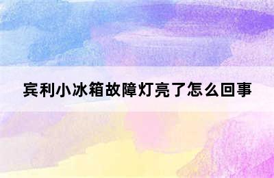 宾利小冰箱故障灯亮了怎么回事