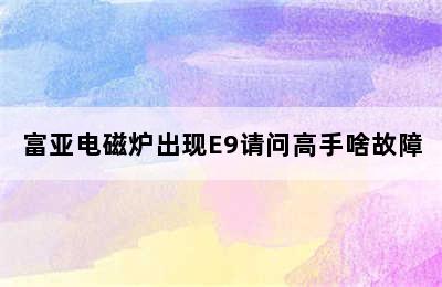 富亚电磁炉出现E9请问高手啥故障