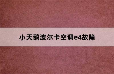 小天鹅波尔卡空调e4故障