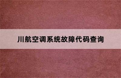 川航空调系统故障代码查询