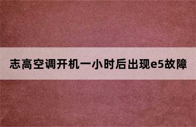 志高空调开机一小时后出现e5故障