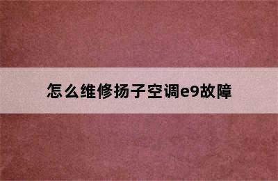 怎么维修扬子空调e9故障