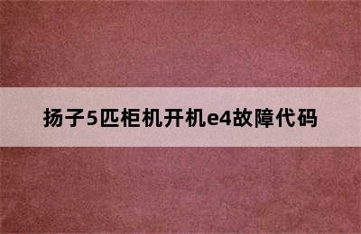 扬子5匹柜机开机e4故障代码