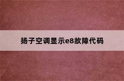 扬子空调显示e8故障代码