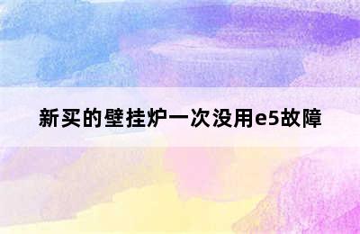 新买的壁挂炉一次没用e5故障