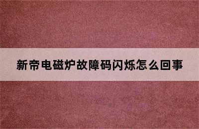 新帝电磁炉故障码闪烁怎么回事