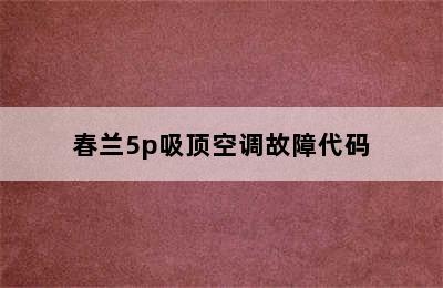 春兰5p吸顶空调故障代码