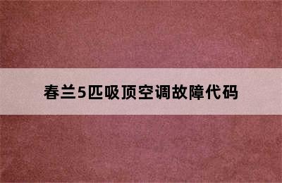 春兰5匹吸顶空调故障代码