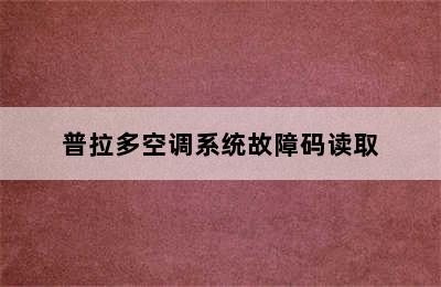 普拉多空调系统故障码读取