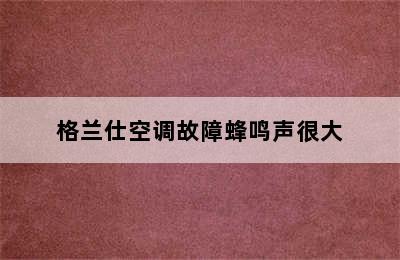 格兰仕空调故障蜂鸣声很大