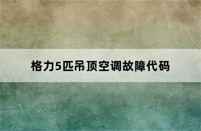 格力5匹吊顶空调故障代码